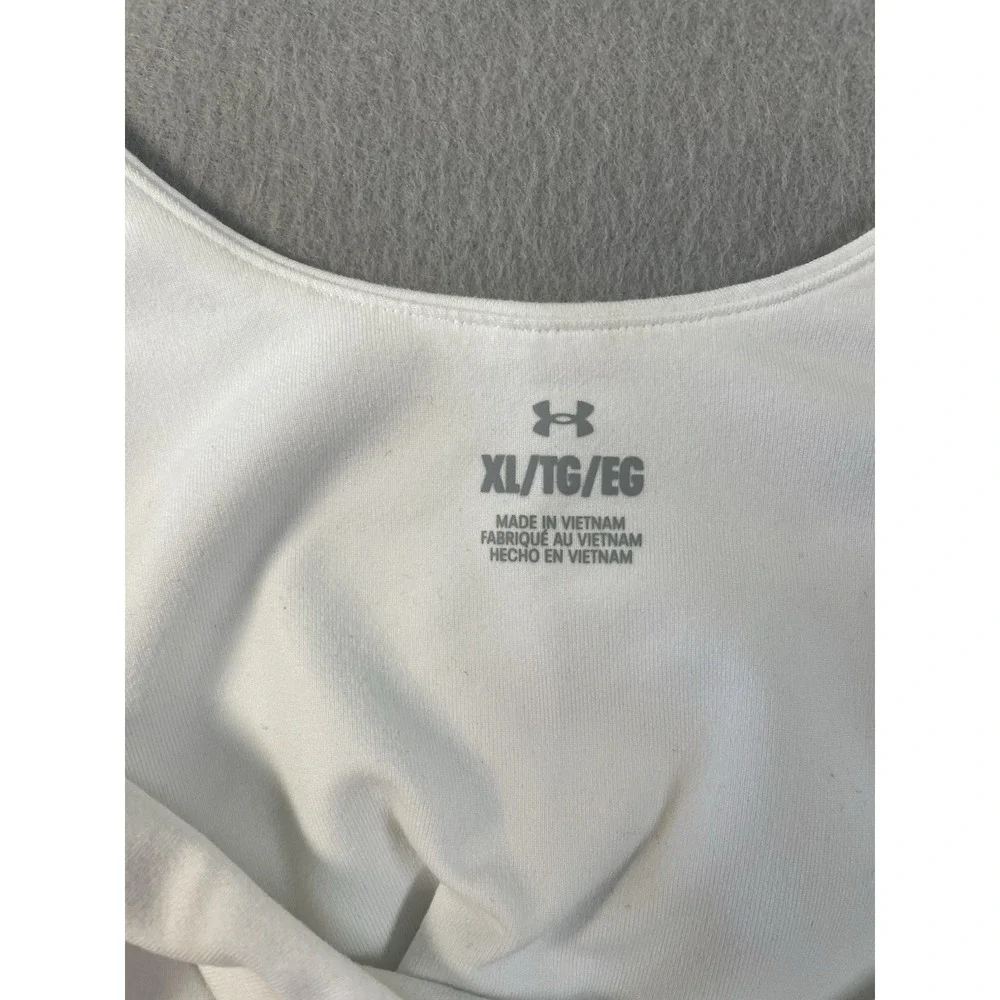 NWT Under Armour Fitted Motion Crop Tank Top White Womens‎ Athletic Sz XL
